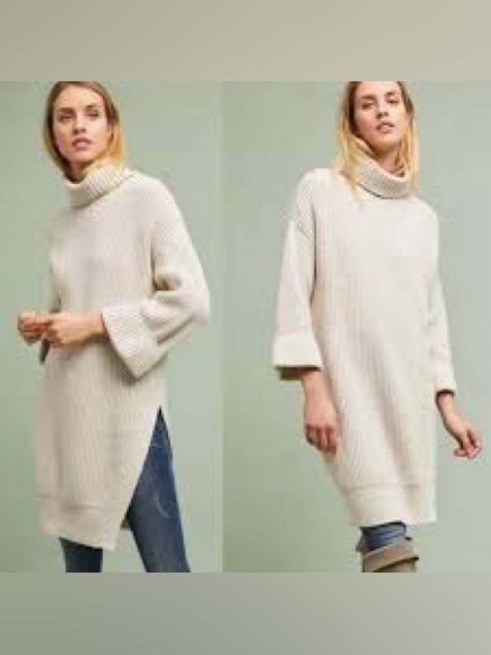 Anthropologie beige turtleneck Sweater/tunic